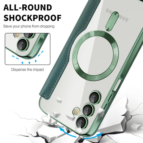 Husa de protectie Techsuit SmartMag Book compatibil cu Samsung Galaxy A15 4G / A15 5G, Verde