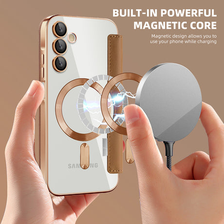 Husa de protectie Techsuit SmartMag Book compatibil cu Samsung Galaxy A15 4G / A15 5G, Maro