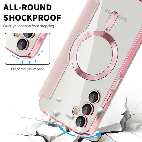 Husa de protectie Techsuit SmartMag Book compatibil cu Samsung Galaxy A15 4G / A15 5G, Roz