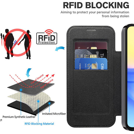 Husa de protectie Techsuit SmartMag Book compatibil cu Samsung Galaxy A15 4G / A15 5G, Negru