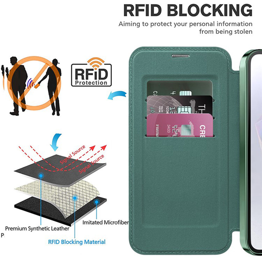 Husa de protectie Techsuit SmartMag Book compatibil cu Samsung Galaxy A36 5G, Verde