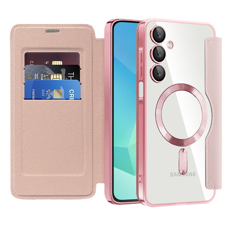 Husa de protectie Techsuit SmartMag Book compatibil cu Samsung Galaxy A16 4G / A16 5G, Roz