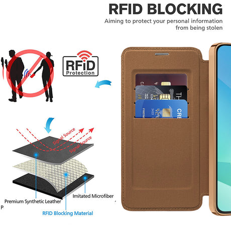 Husa de protectie Techsuit SmartMag Book compatibil cu Samsung Galaxy A16 4G / A16 5G, Maro