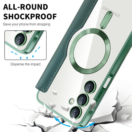 Husa de protectie Techsuit SmartMag Book compatibil cu Samsung Galaxy A16 4G / A16 5G, Verde