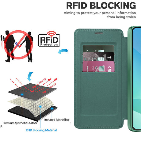 Husa de protectie Techsuit SmartMag Book compatibil cu Samsung Galaxy A16 4G / A16 5G, Verde