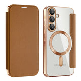 Husa de protectie Techsuit SmartMag Book compatibil cu Samsung Galaxy A56 5G, Maro