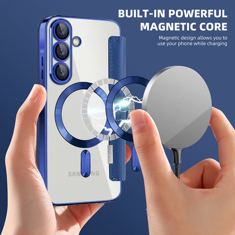 Husa de protectie Techsuit SmartMag Book compatibil cu Samsung Galaxy A56 5G, Albastru