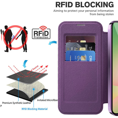 Husa de protectie Techsuit SmartMag Book compatibil cu Samsung Galaxy A56 5G, Mov