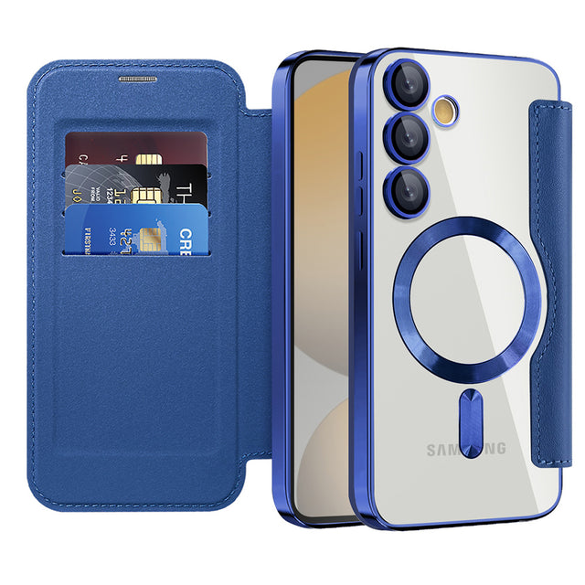 Husa de protectie Techsuit SmartMag Book compatibil cu Samsung Galaxy S24 FE, Albastru