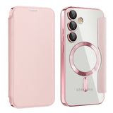 Husa de protectie Techsuit SmartMag Book compatibil cu Samsung Galaxy S24 FE, Roz