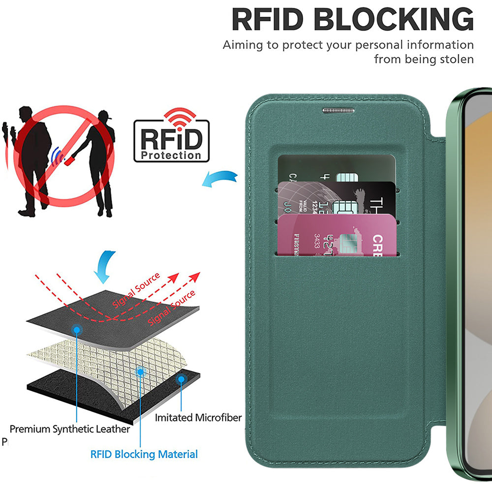 Husa de protectie Techsuit SmartMag Book compatibil cu Samsung Galaxy S23 FE, Verde