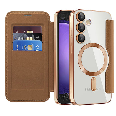 Husa de protectie Techsuit SmartMag Book compatibil cu Samsung Galaxy S23 FE, Maro