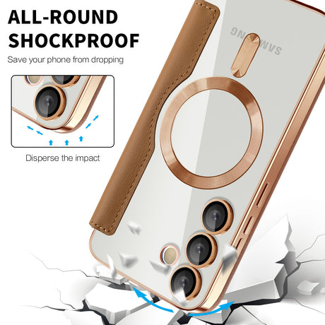 Husa de protectie Techsuit SmartMag Book compatibil cu Samsung Galaxy S23 FE, Maro