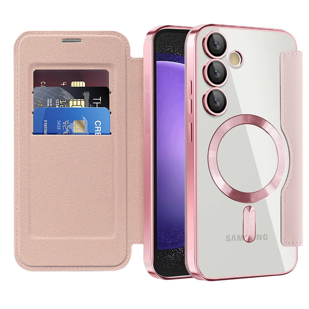 Husa de protectie Techsuit SmartMag Book compatibil cu Samsung Galaxy S23 FE, Roz