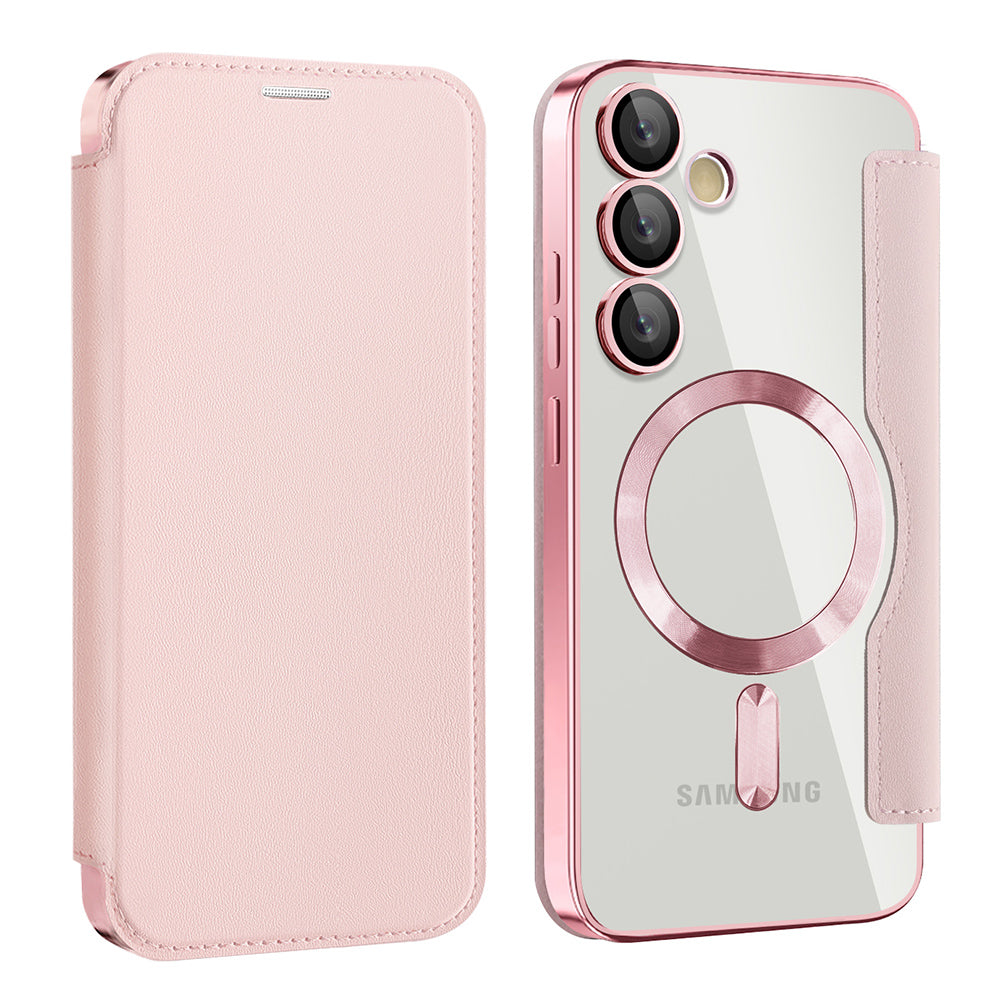 Husa de protectie Techsuit SmartMag Book compatibil cu Samsung Galaxy S23, Roz