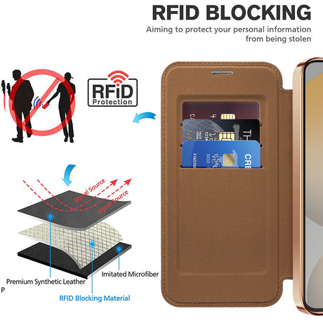 Husa de protectie Techsuit SmartMag Book compatibil cu Samsung Galaxy S23, Maro