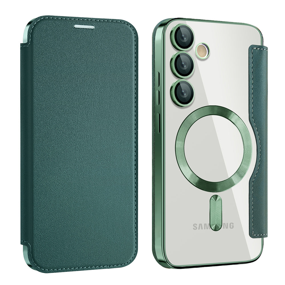 Husa de protectie Techsuit SmartMag Book compatibil cu Samsung Galaxy S23, Verde
