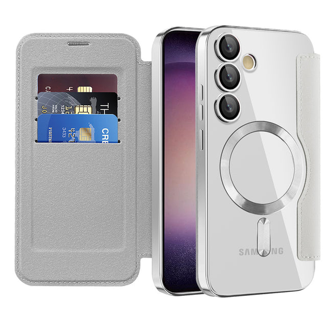 Husa de protectie Techsuit SmartMag Book compatibil cu Samsung Galaxy S23, Gri
