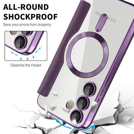 Husa de protectie Techsuit SmartMag Book compatibil cu Samsung Galaxy S23, Mov