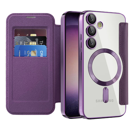 Husa de protectie Techsuit SmartMag Book compatibil cu Samsung Galaxy S23, Mov