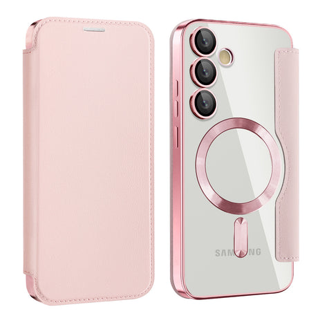 Husa de protectie Techsuit SmartMag Book compatibil cu Samsung Galaxy S23 Plus, Roz