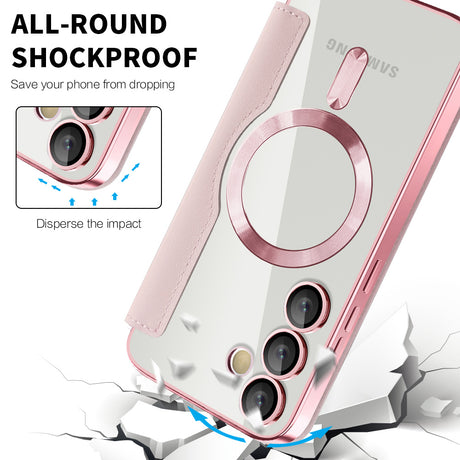 Husa de protectie Techsuit SmartMag Book compatibil cu Samsung Galaxy S23 Plus, Roz