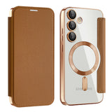 Husa de protectie Techsuit SmartMag Book compatibil cu Samsung Galaxy S23 Plus, Maro