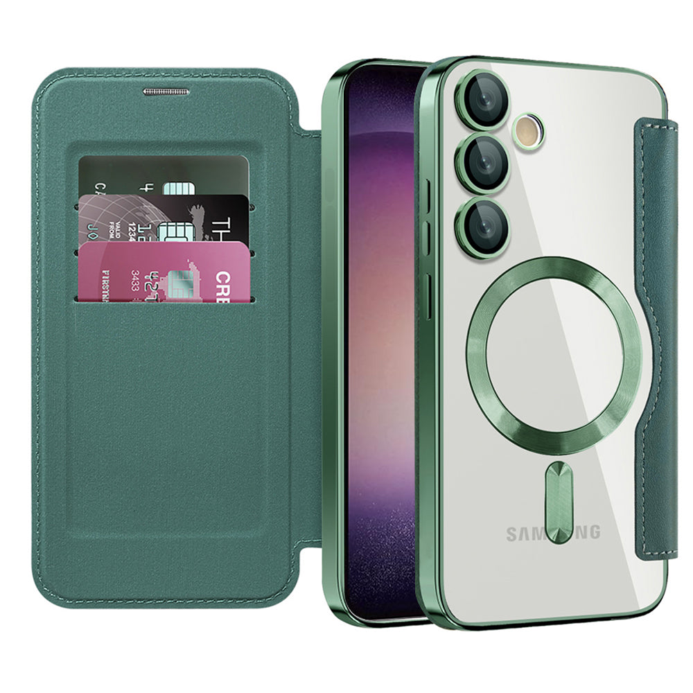 Husa de protectie Techsuit SmartMag Book compatibil cu Samsung Galaxy S23 Plus, Verde