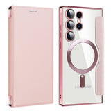 Husa de protectie Techsuit SmartMag Book compatibil cu Samsung Galaxy S23 Ultra, Roz