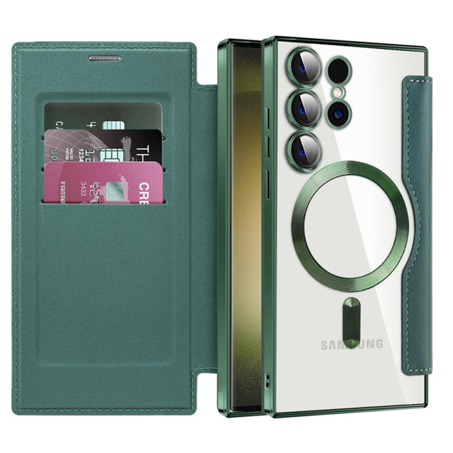 Husa de protectie Techsuit SmartMag Book compatibil cu Samsung Galaxy S23 Ultra, Verde