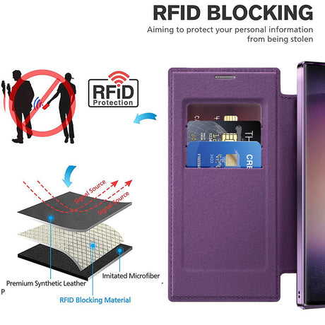 Husa de protectie Techsuit SmartMag Book compatibil cu Samsung Galaxy S24 Ultra, Roz