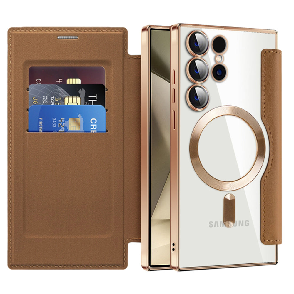 Husa de protectie Techsuit SmartMag Book compatibil cu Samsung Galaxy S24 Ultra, Maro