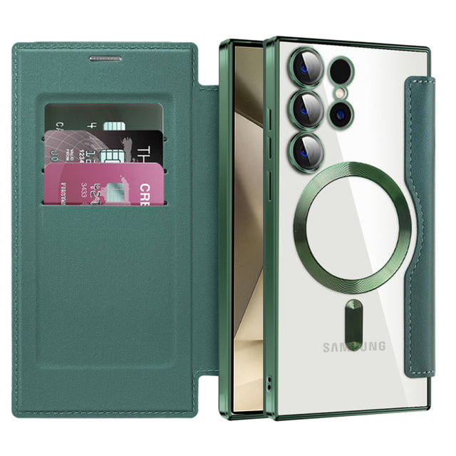Husa de protectie Techsuit SmartMag Book compatibil cu Samsung Galaxy S24 Ultra, Verde