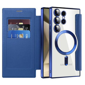 Husa de protectie Techsuit SmartMag Book compatibil cu Samsung Galaxy S24 Ultra, Albastru