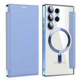 Husa de protectie Techsuit SmartMag Book compatibil cu Samsung Galaxy S24 Ultra, Albastru Deschis