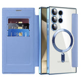 Husa de protectie Techsuit SmartMag Book compatibil cu Samsung Galaxy S24 Ultra, Albastru Deschis