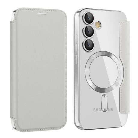 Husa de protectie Techsuit SmartMag Book compatibil cu Samsung Galaxy S24, Gri