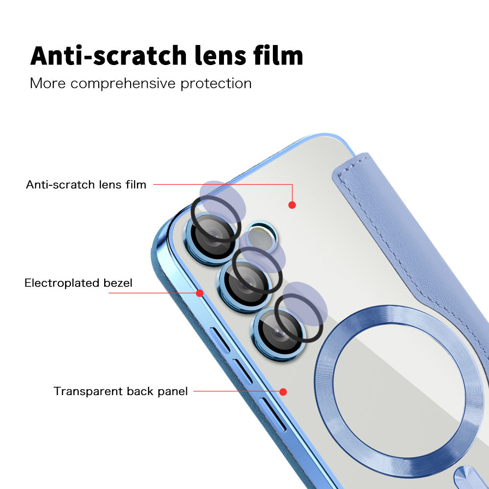Husa de protectie Techsuit SmartMag Book compatibil cu Samsung Galaxy S24, Albastru Deschis