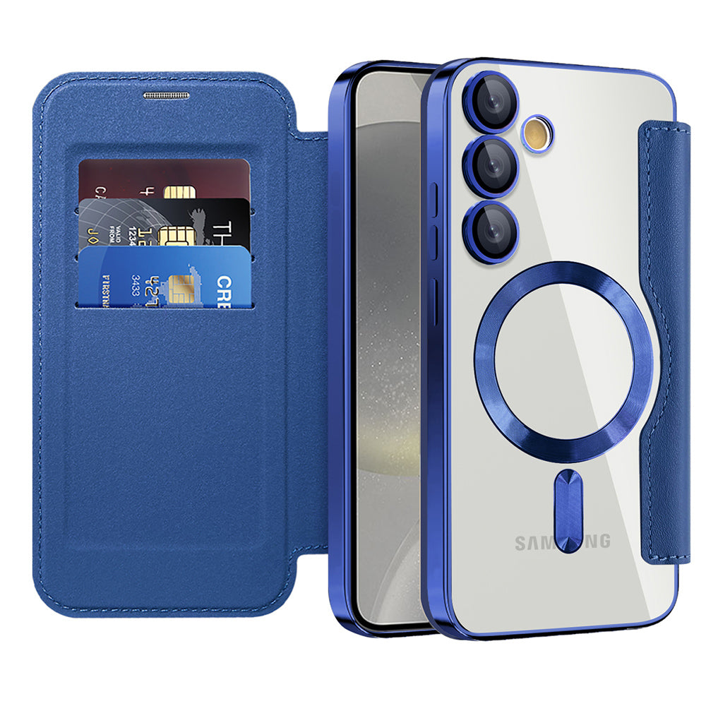 Husa de protectie Techsuit SmartMag Book compatibil cu Samsung Galaxy S24, Albastru