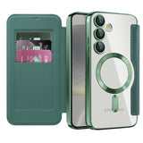 Husa de protectie Techsuit SmartMag Book compatibil cu Samsung Galaxy S24, Verde