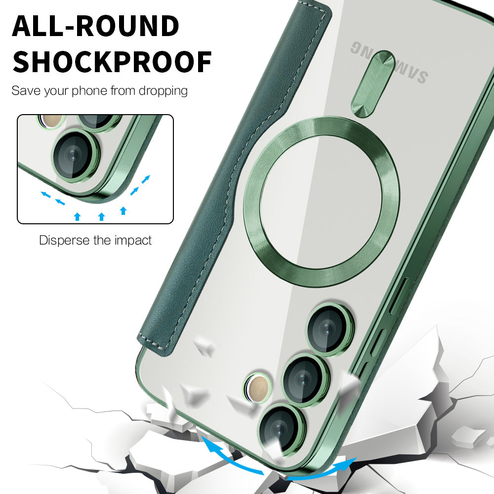 Husa de protectie Techsuit SmartMag Book compatibil cu Samsung Galaxy S24, Verde