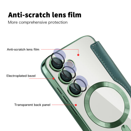 Husa de protectie Techsuit SmartMag Book compatibil cu Samsung Galaxy S24, Verde