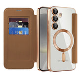 Husa de protectie Techsuit SmartMag Book compatibil cu Samsung Galaxy S24, Maro
