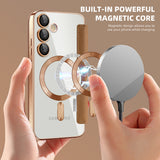 Husa de protectie Techsuit SmartMag Book compatibil cu Samsung Galaxy S24, Maro