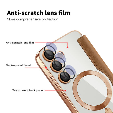 Husa de protectie Techsuit SmartMag Book compatibil cu Samsung Galaxy S24, Maro