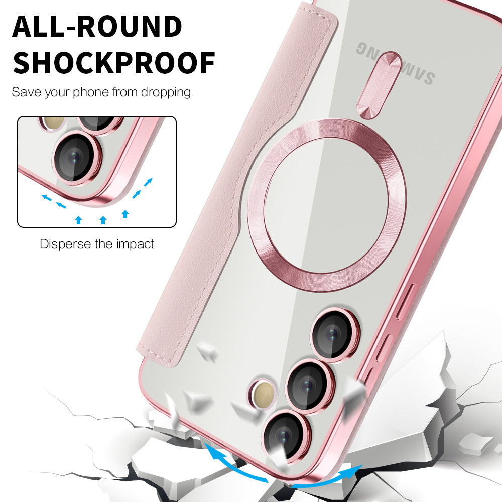 Husa de protectie Techsuit SmartMag Book compatibil cu Samsung Galaxy S24, Roz