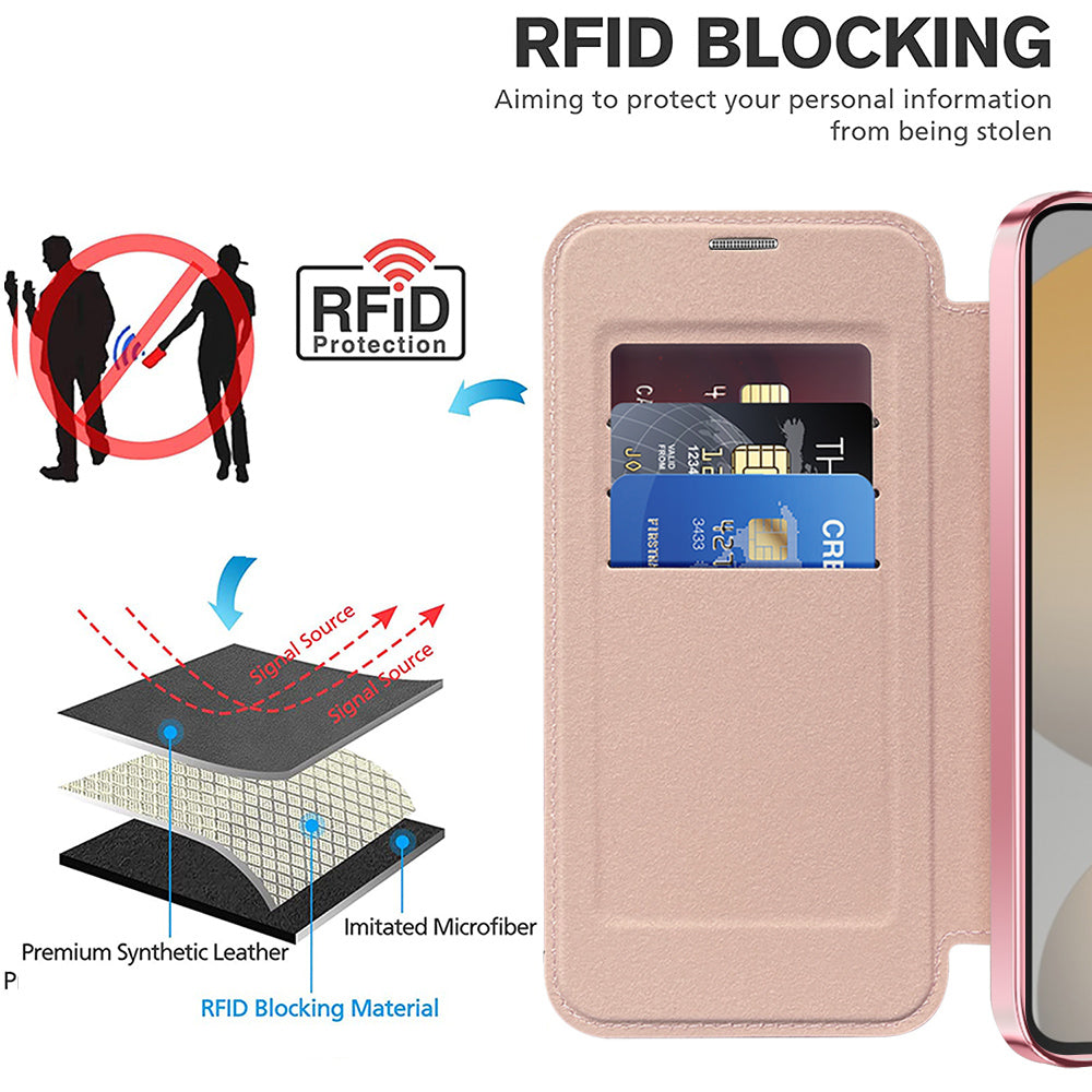 Husa de protectie Techsuit SmartMag Book compatibil cu Samsung Galaxy S24, Roz