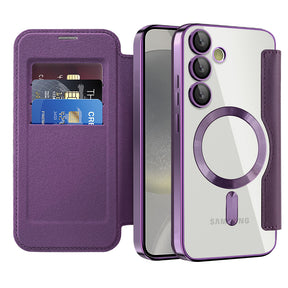 Husa de protectie Techsuit SmartMag Book compatibil cu Samsung Galaxy S24 Plus, Mov