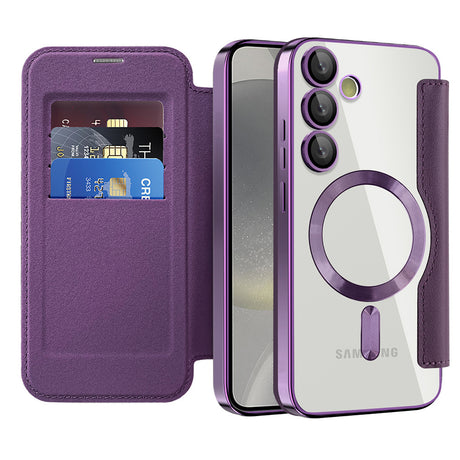 Husa de protectie Techsuit SmartMag Book compatibil cu Samsung Galaxy S24 Plus, Mov