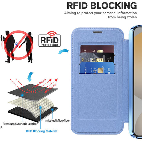 Husa de protectie Techsuit SmartMag Book compatibil cu Samsung Galaxy S24 Plus, Albastru Deschis